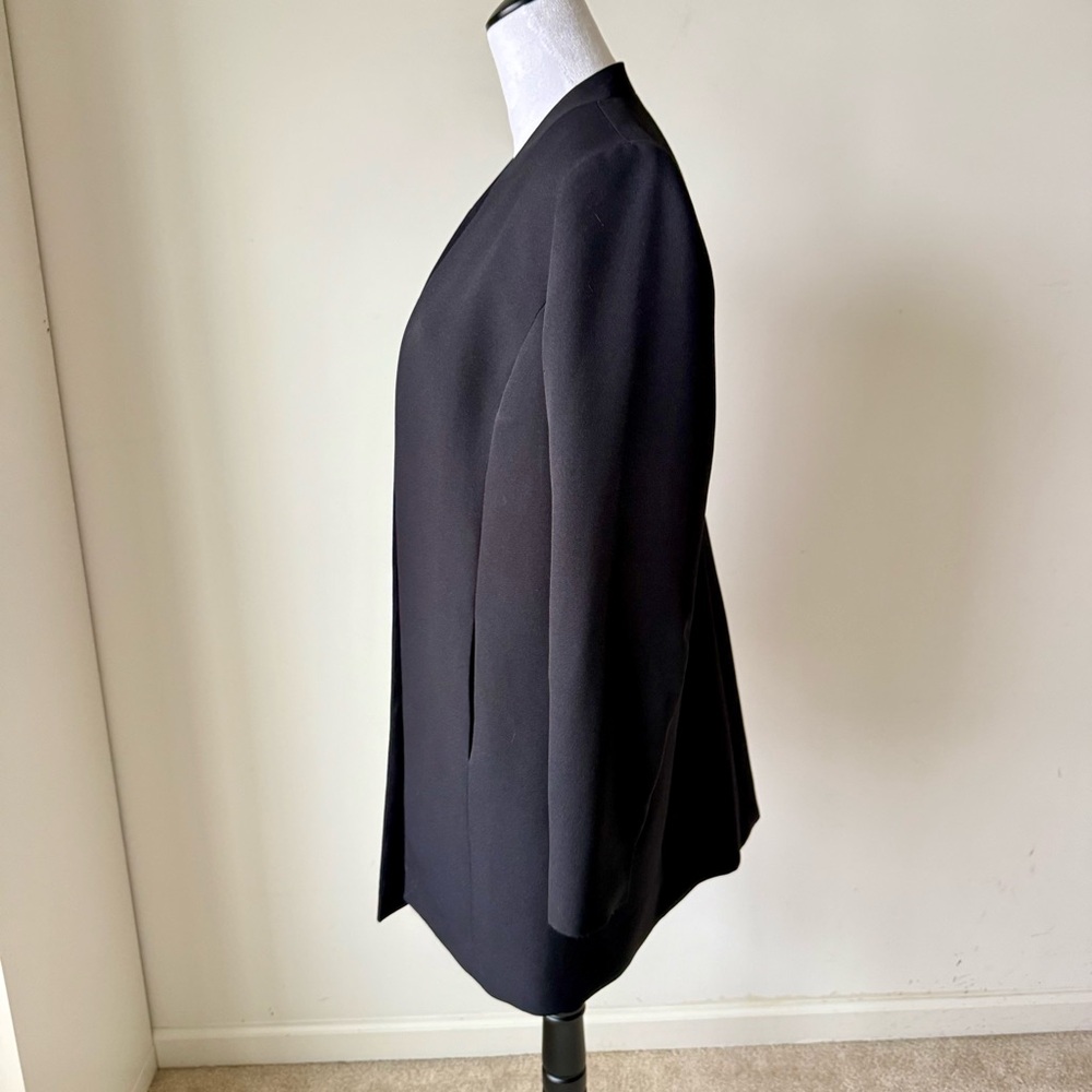 KASPER Elegant Black Open-Front Longline Blazer Jacket—SZ. 10 - Picture 5 of 16